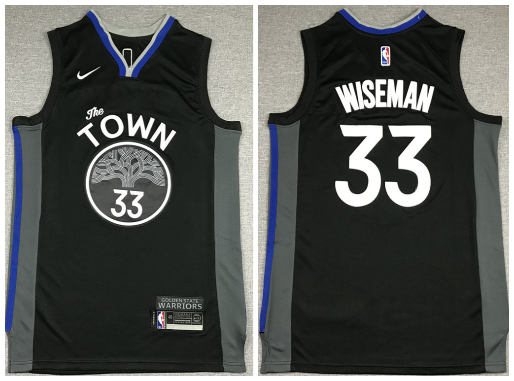Men's Golden State Warriors #33 James Wiseman Black NBA 2019 City Edition Stitched Jersey